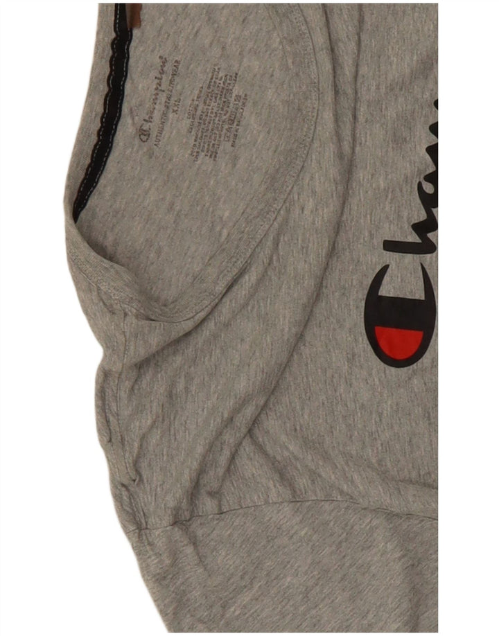 Champion Herre Grafisk T-Shirt Top 2XL Grå Bomuld
