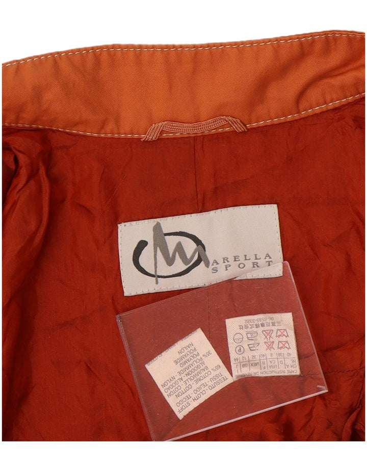 Marella Womens Bomber Jacket UK 12 Medium Orange Bomuld