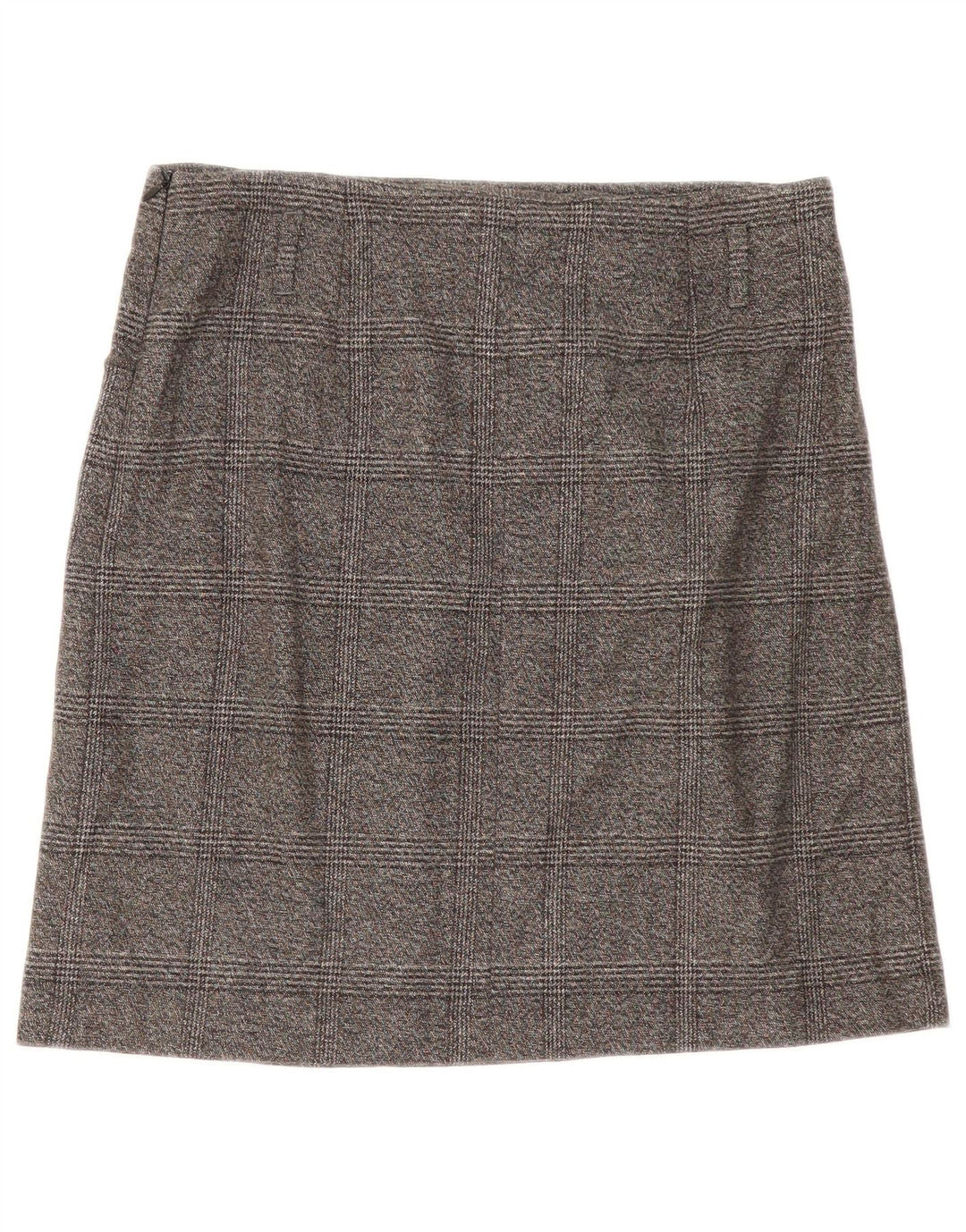 Zara lige nederdel til kvinder Medium W28 Grå plaid polyester