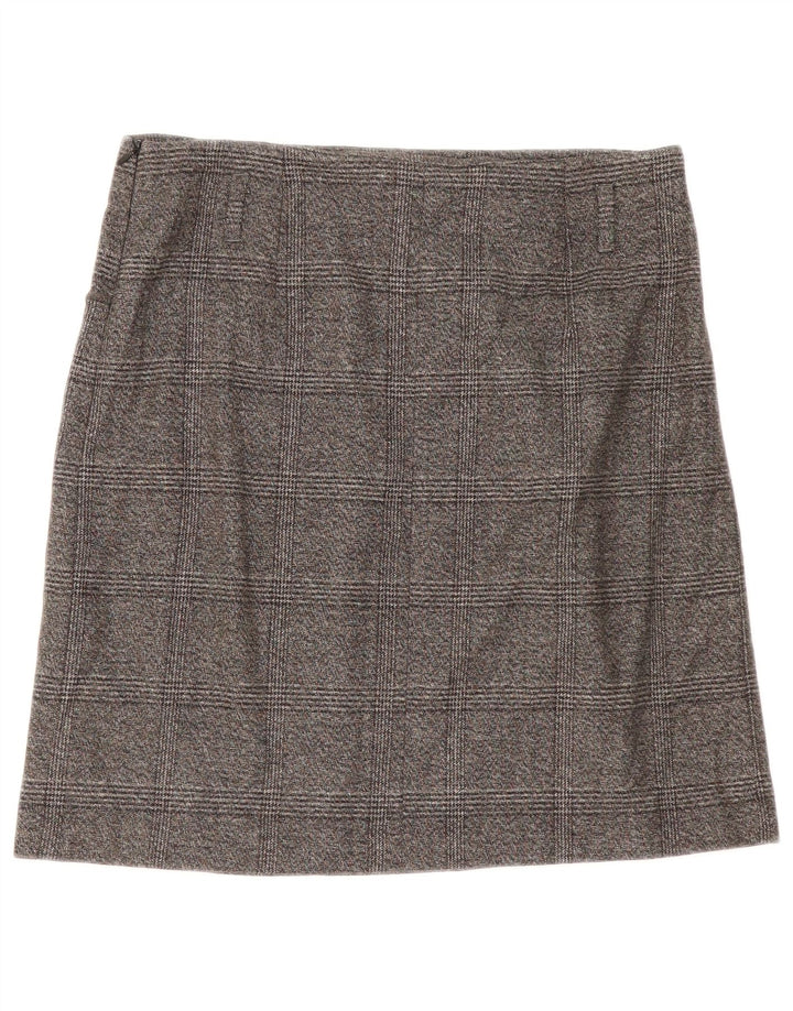 Zara lige nederdel til kvinder Medium W28 Grå plaid polyester