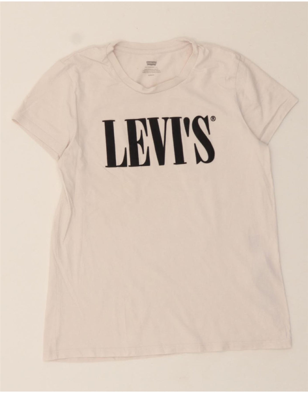 LEVI'S Womens Graphic T-Shirt Top UK 10 Small White Cotton Vintage Levi's and Second-Hand Levi's from Messina Hembry 
