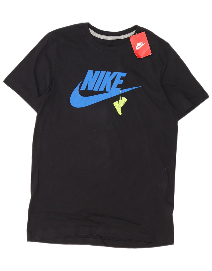 NIKE Herre Slim Fit grafisk T-shirt Top Stor sort bomuld