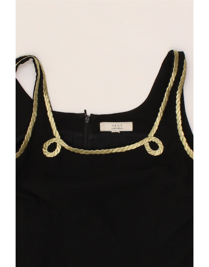NEXT Womens Sleeveless Sheath Dress UK 12 Medium Black Polyester Vintage Next and Second-Hand Next from Messina Hembry 