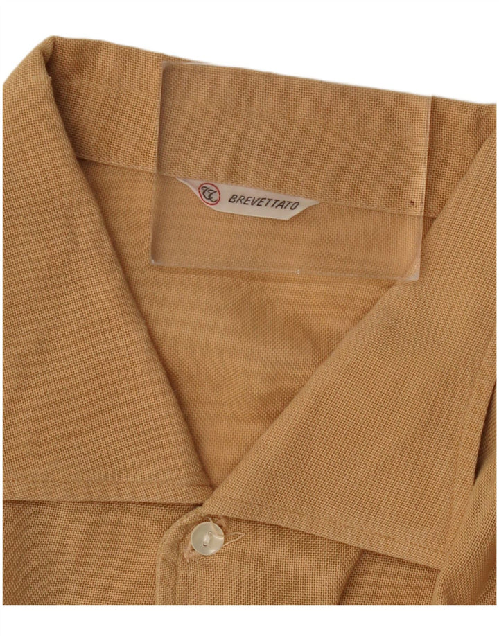 Vintage kortærmet herreskjorte XL Beige
