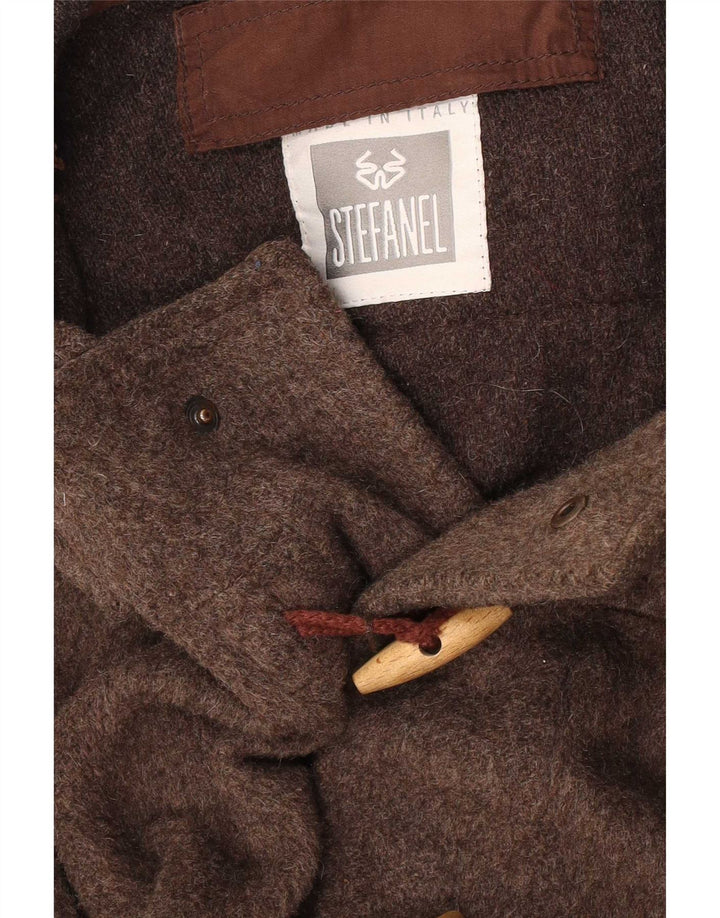 Stefanel Herre Hooded Duffel Coat UK 42 XL Brun