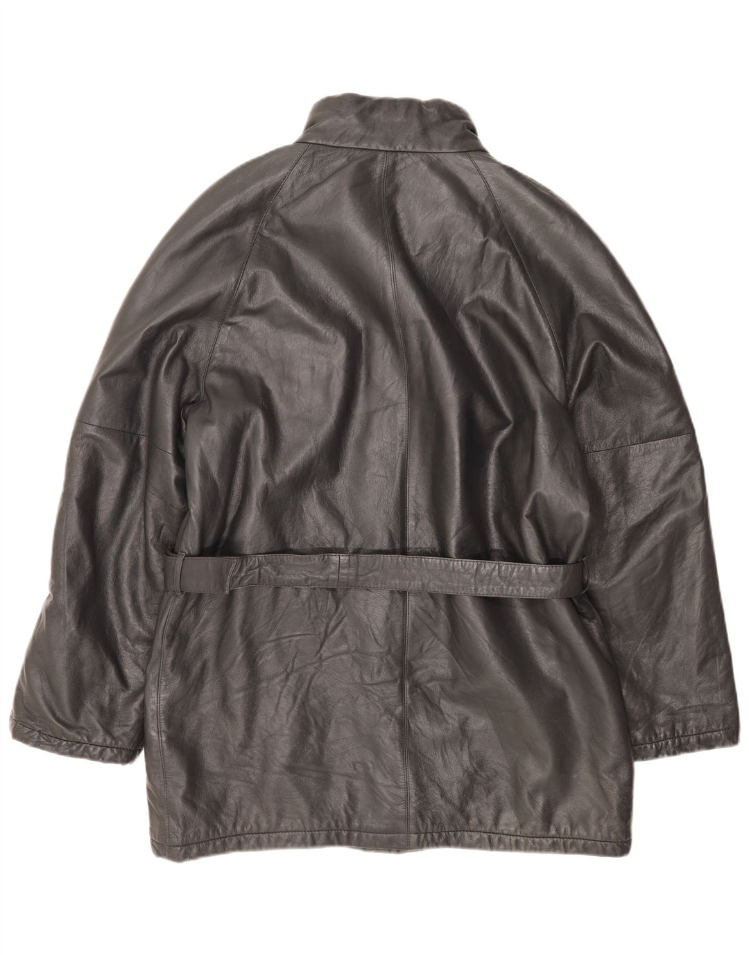 VINTAGE Herre Læderjakke IT 54 2XL Sort Læder