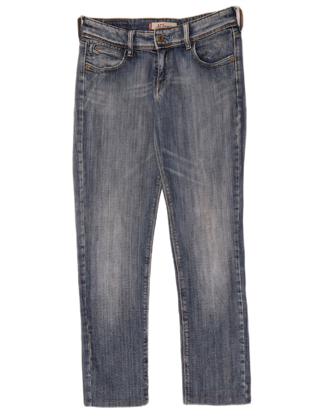 Levi's Dame 571 Slim Jeans W31 L28 Blå Bomuld