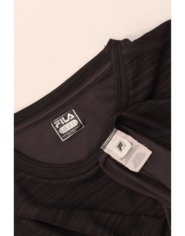 Fila Herre Slim Fit T-Shirt Top 2XL Grå Colourblock Polyester