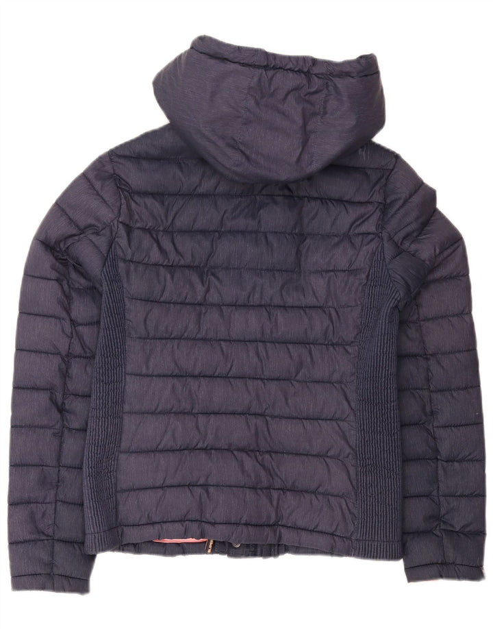 Superdry Polstret hættejakke til kvinder UK 14 Stor marineblå polyester