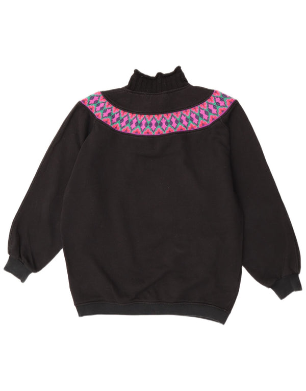 AUSTRALIAN L'ALPINA Womens Graphic Sweatshirt Jumper IT 46 Large Black Retr