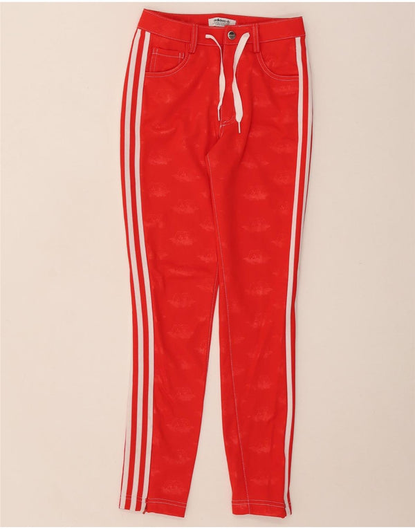 Adidas Graphic Skinny Casual Bukser til kvinder UK 6 XS W24 L28 Red Floral