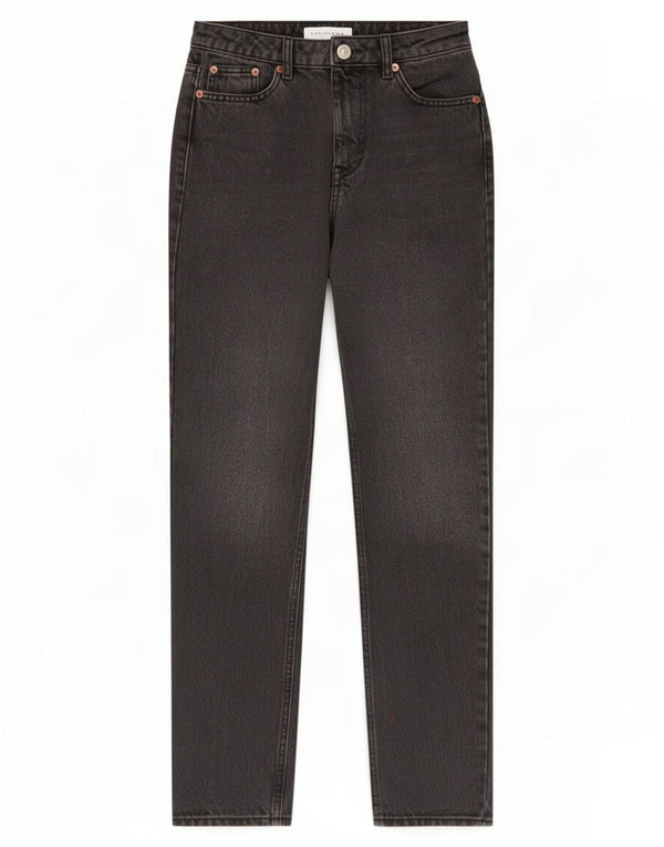 Topshop Womens Tapered Jeans W26 L27 Sort Bomuld