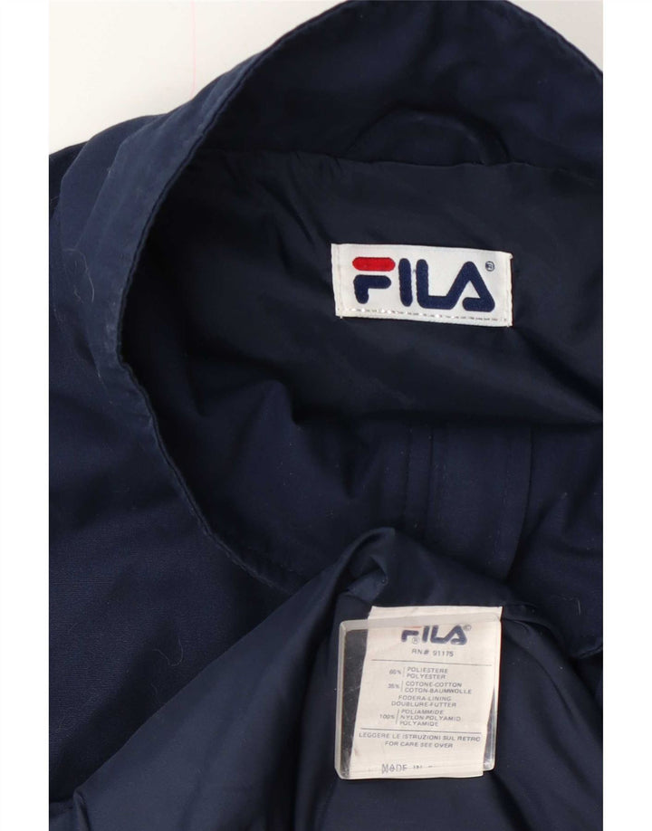 Fila Herre Windbreaker Jacket UK 40 Large Navy Blue Polyester