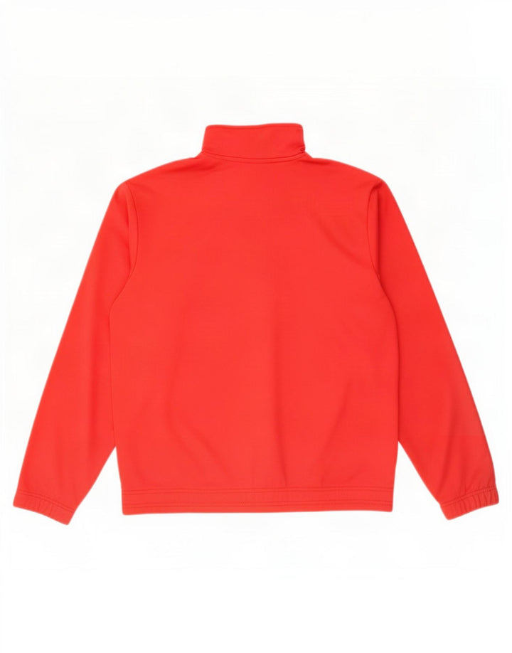 Asics Boys Zip Neck Sweatshirt Jumper 13-14 År Rød Polyester