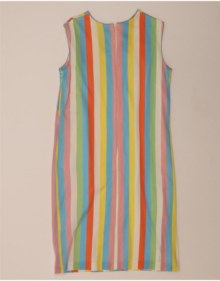 PANTEL Womens Sleeveless Shift Dress UK 14 Medium Multicoloured Striped Vintage Pantel and Second-Hand Pantel from Messina Hembry 