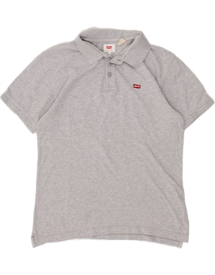 LEVI'S Mens Polo Shirt Small Grey Cotton Vintage Levi's and Second-Hand Levi's from Messina Hembry 