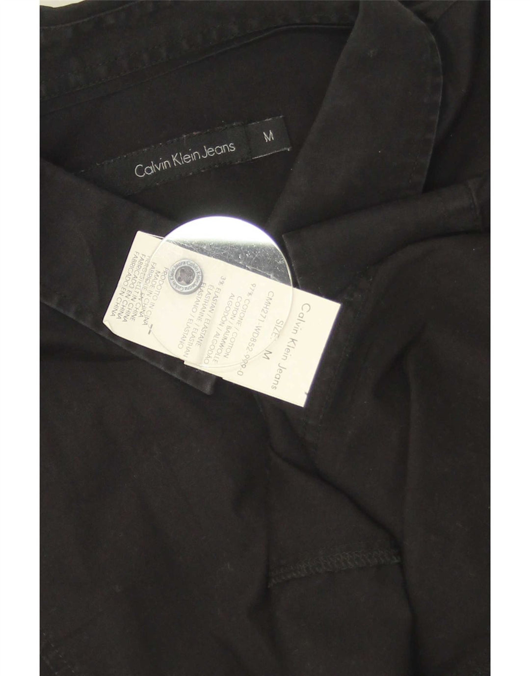 Calvin Klein Jeans Herreskjorte Medium Sort Bomuld