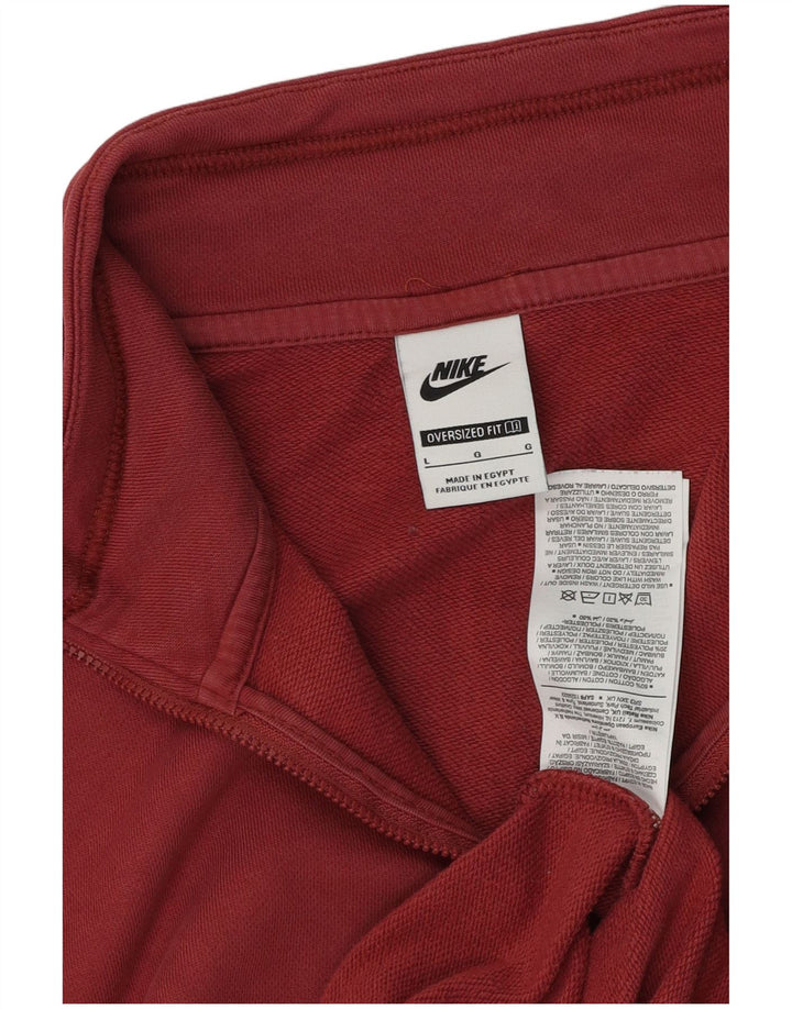 NIKE Oversized grafisk sweatshirt med lynlås til kvinder DK 16 Stor rød