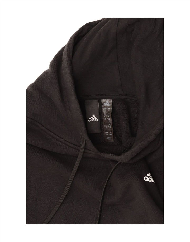 ADIDAS Womens Oversized Hoodie Jumper UK 12/14 Medium Black Vintage Adidas and Second-Hand Adidas from Messina Hembry 