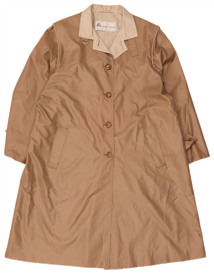 Claude Havrey Dame Overfrakke UK 16 Stor Brun Polyester