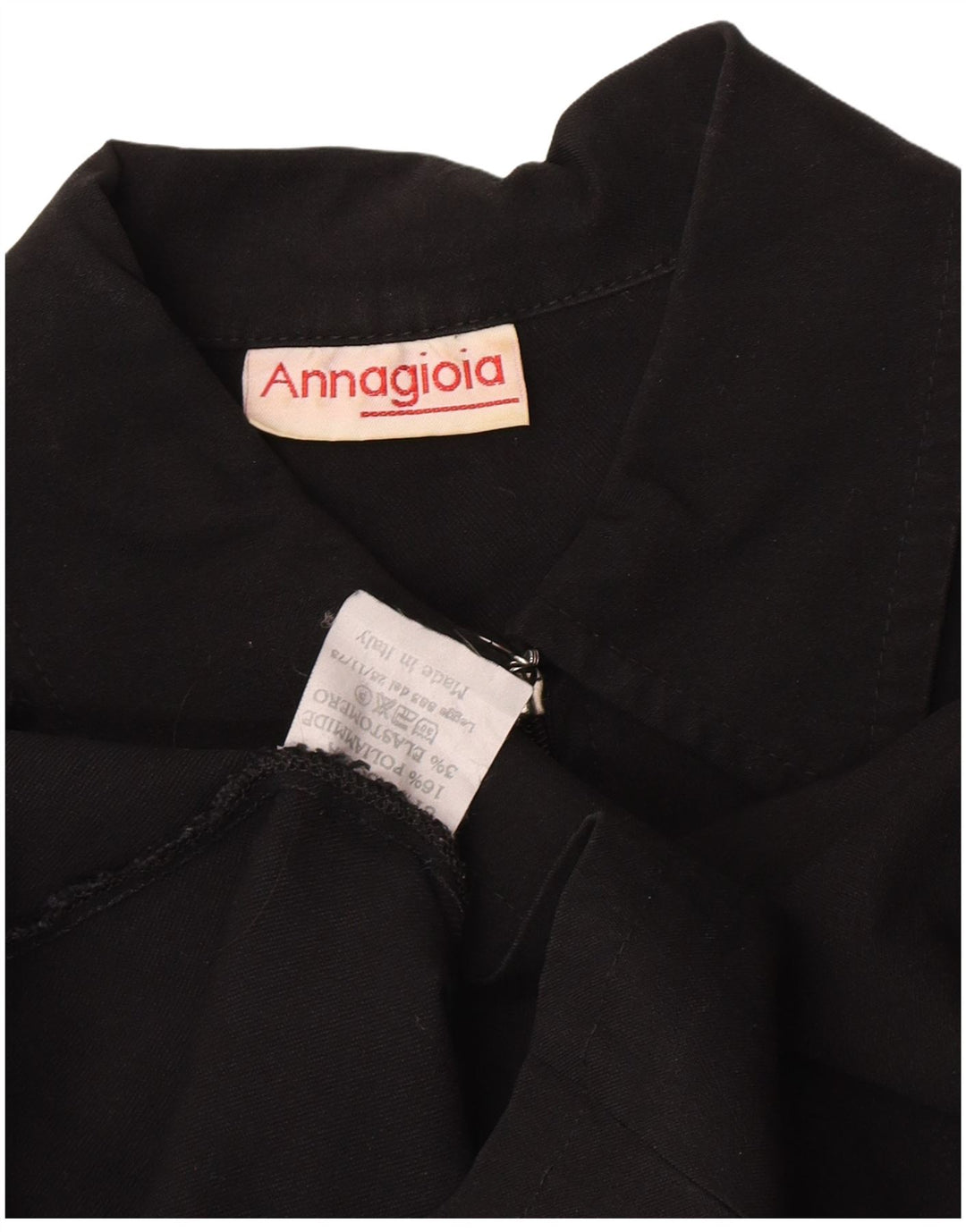 Vintage Dame Blouson Jacket UK 14 Medium Black Viscose