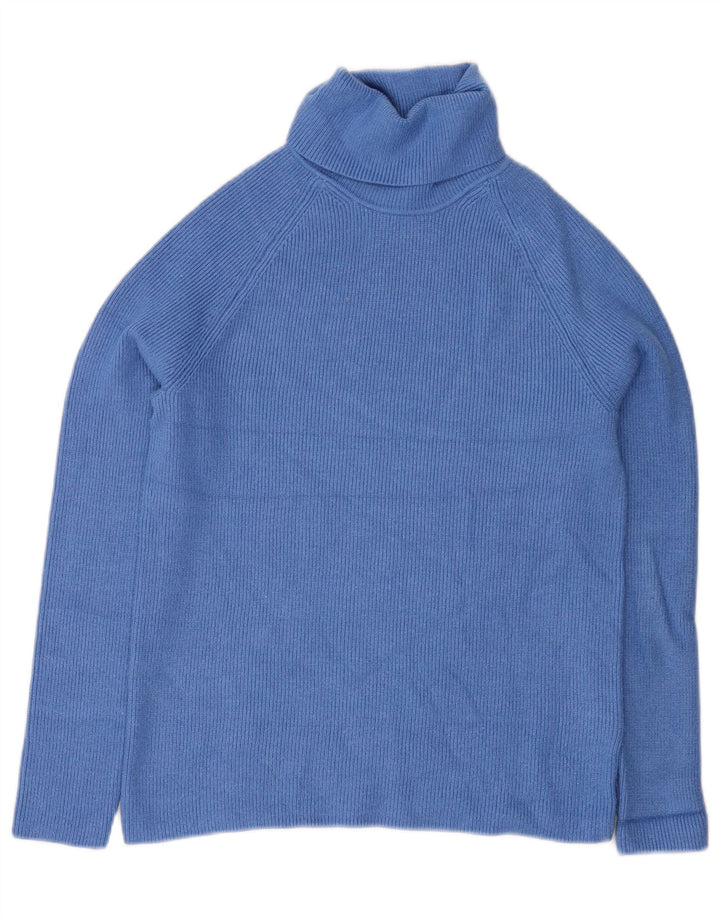 Marks & Spencer Dame Rullehals Sweater UK 10 Small Blue Viscose