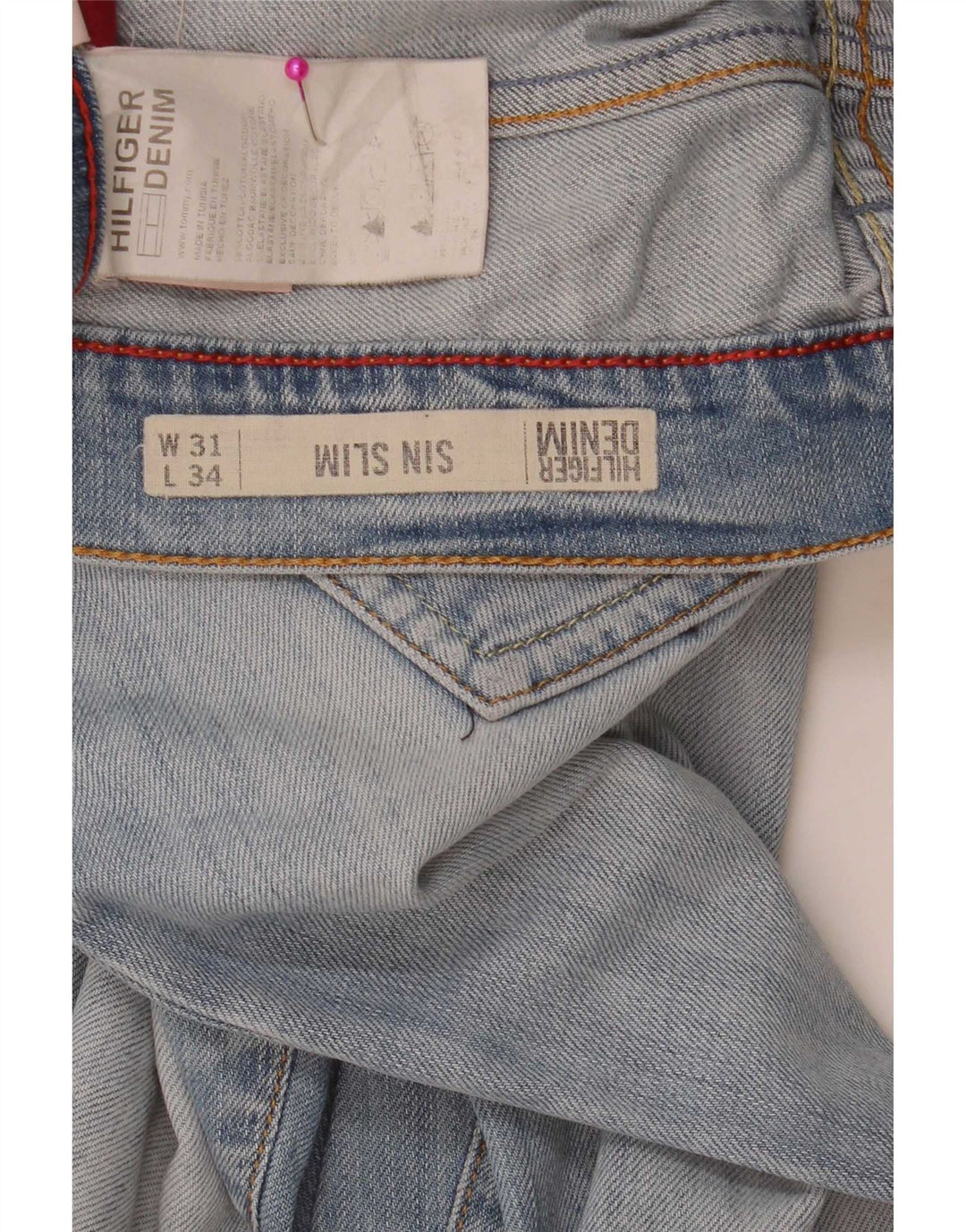 Tommy Hilfiger Herre Sin Slim Jeans W31 L34 Blå Bomuld