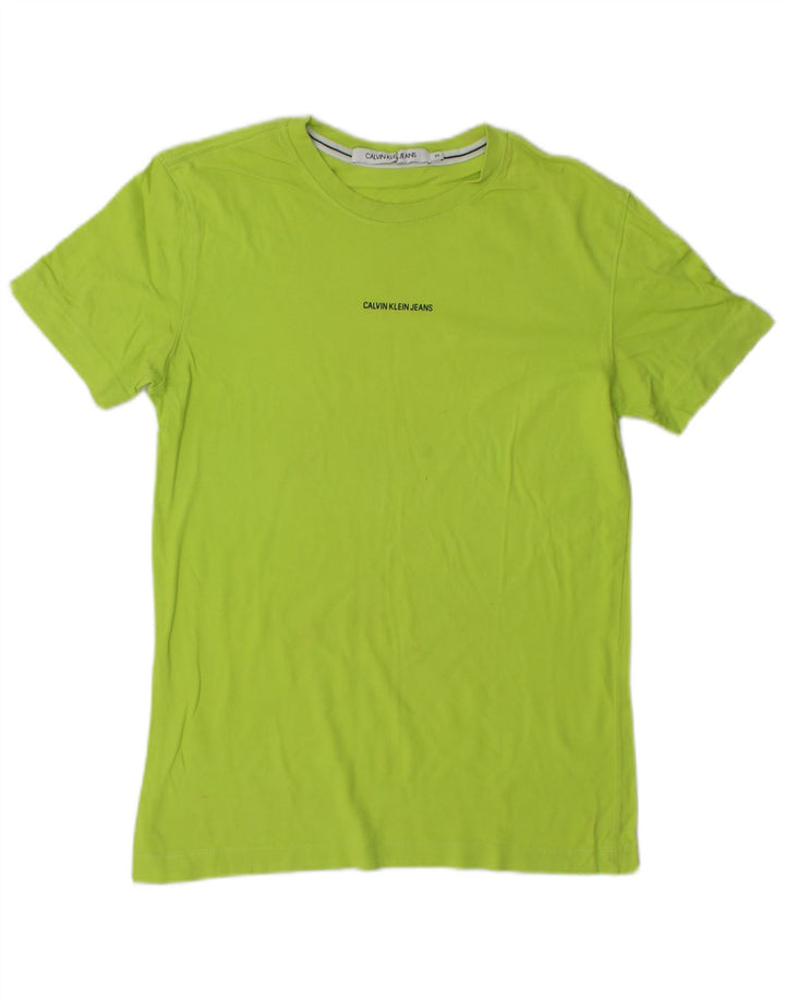 CALVIN KLEIN JEANS Mens T-Shirt Top XS Green