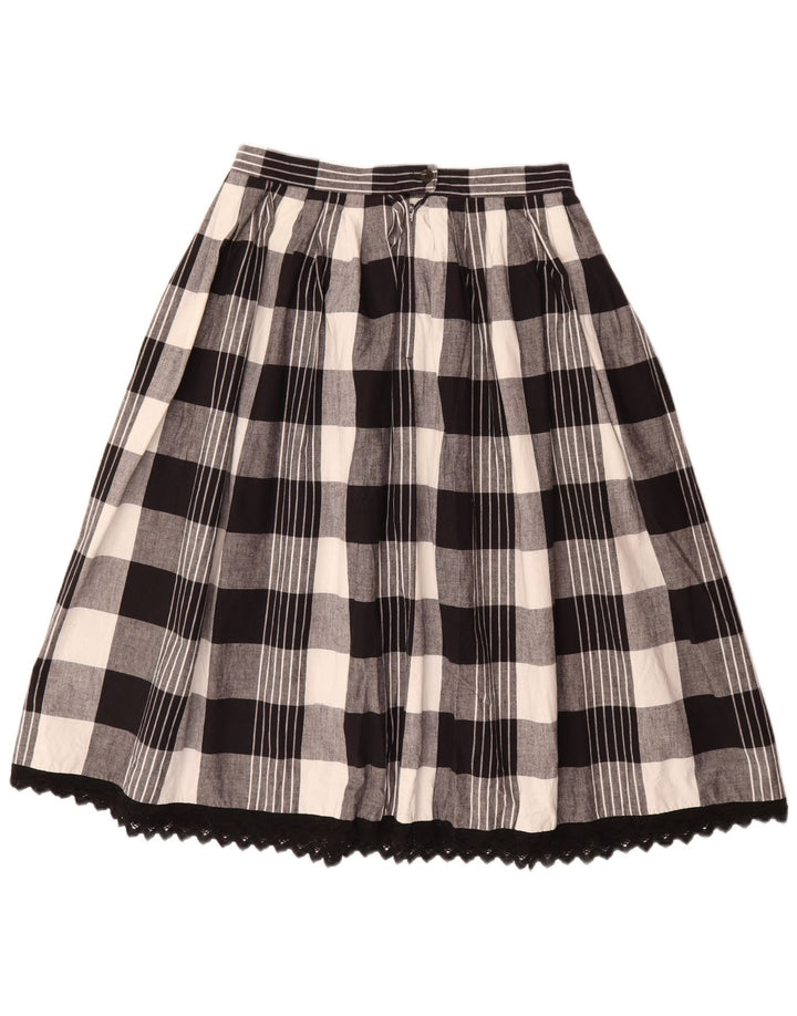 Vintage A-line nederdel til kvinder W30 Medium sort ternet