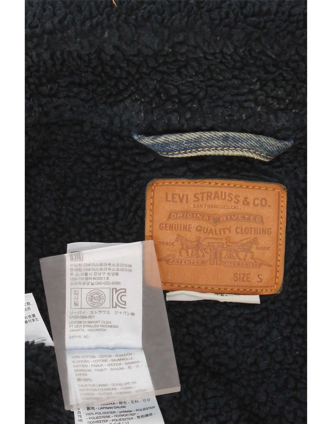 Levi's Sherpa denimjakke til mænd DK 36 Lille blå bomuld