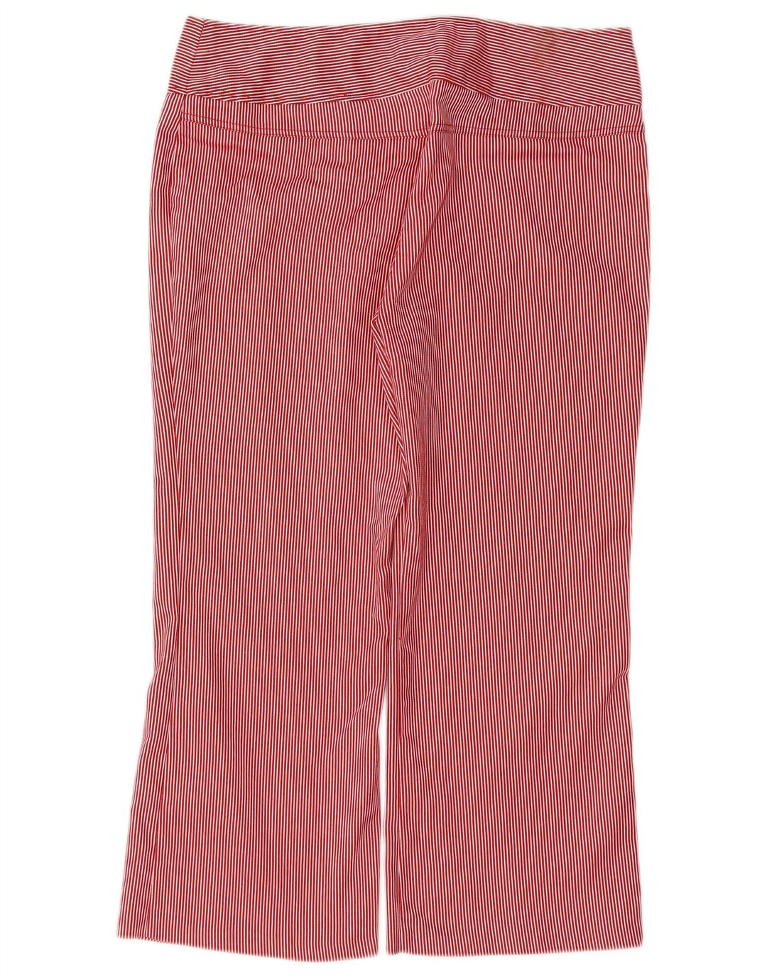 SASHA Womens Straight Capri Trousers US 12 Large W32 L23 Red Pinstripe