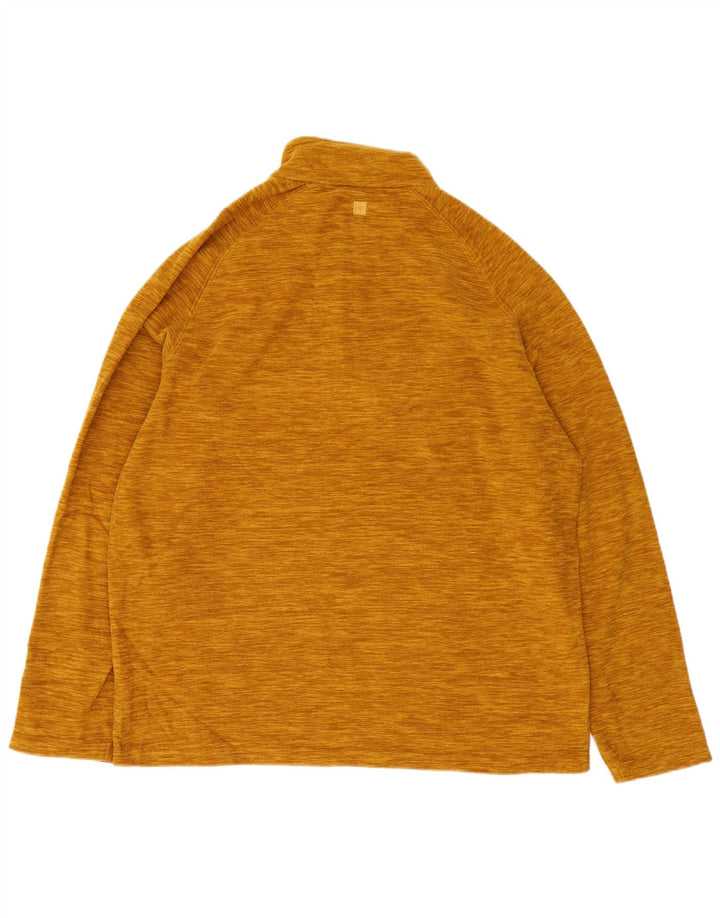 Mountain Warehouse Herre Zip Neck Fleece Jumper Stor Gul Flecked