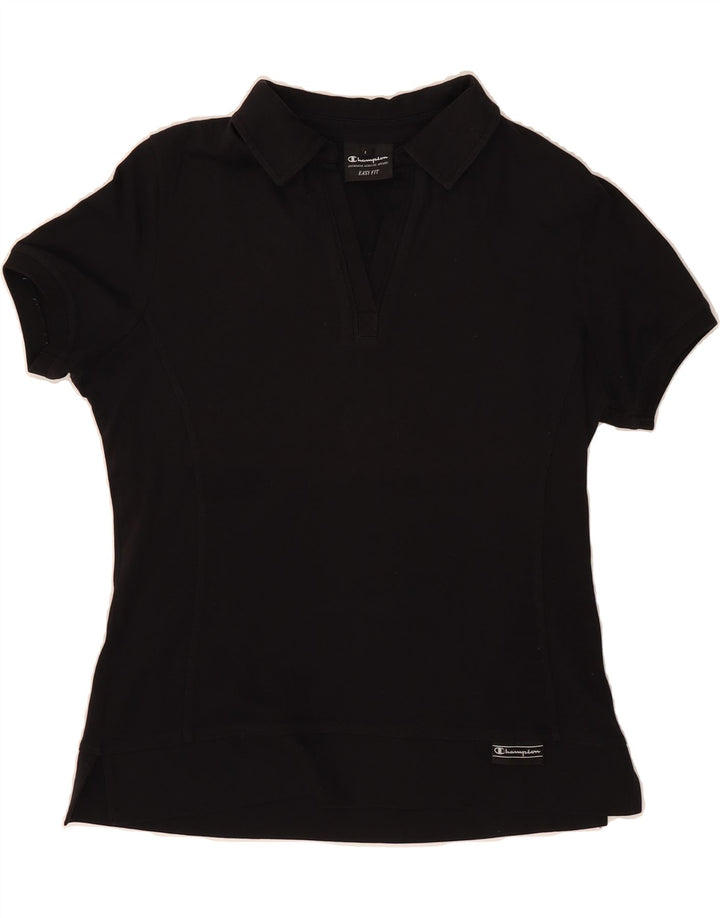CHAMPION Womens Polo Shirt UK 16 Large Black Cotton Vintage Champion and Second-Hand Champion from Messina Hembry 