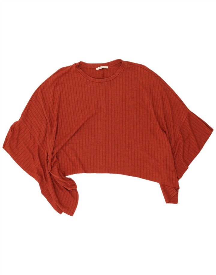 Zara Dame Trafaluc Asymmetrisk Oversized Tunika Top UK 14 Medium Maroon