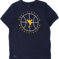 NIKE Boys Athletic Cut Graphic T-Shirt Top 10-11 Years Medium Navy Blue Vintage Nike and Second-Hand Nike from Messina Hembry 