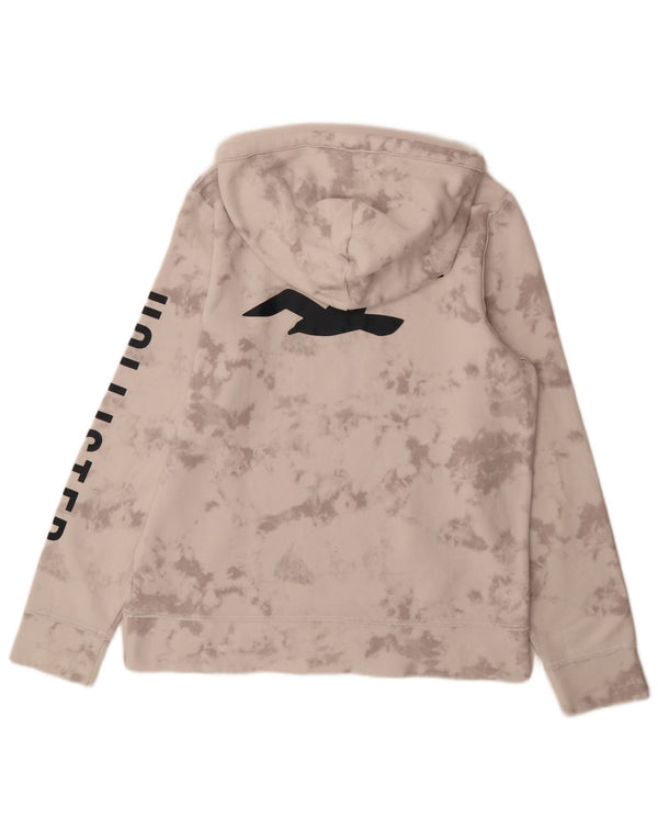 Hollister Herre grafisk hættetrøje Jumper Medium Grey Tie Dye Bomuld