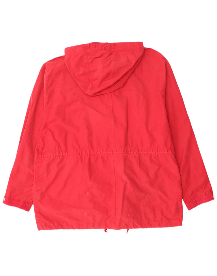 BENETTON Womens Hooded Oversized Windbreaker Jacket IT 42 Medium Red