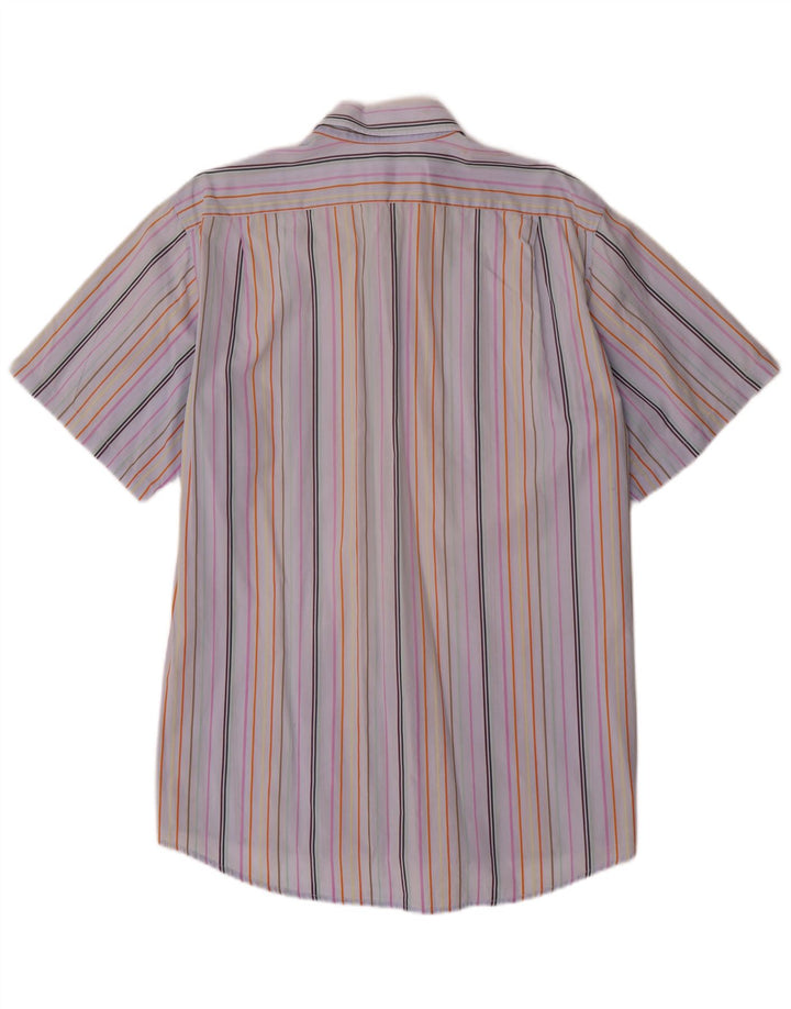 LACOSTE kortærmet herreskjorte str. 43 Stor flerfarvet stribet bomuld