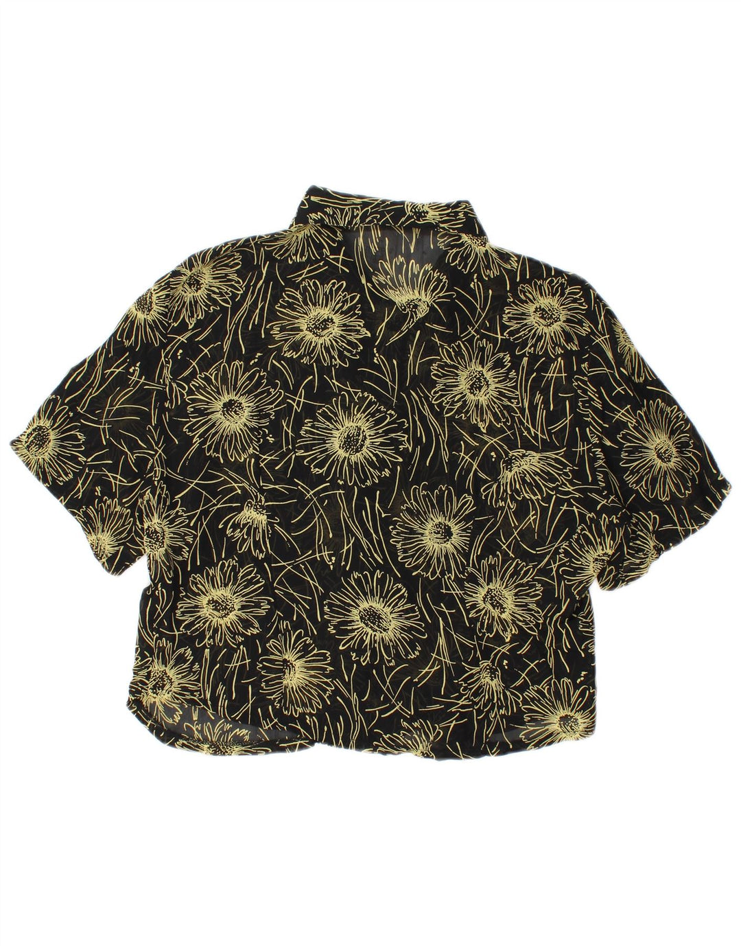 CLOCK HOUSE Dame Kortærmet skjorte Bluse IT 40 Small Black Floral