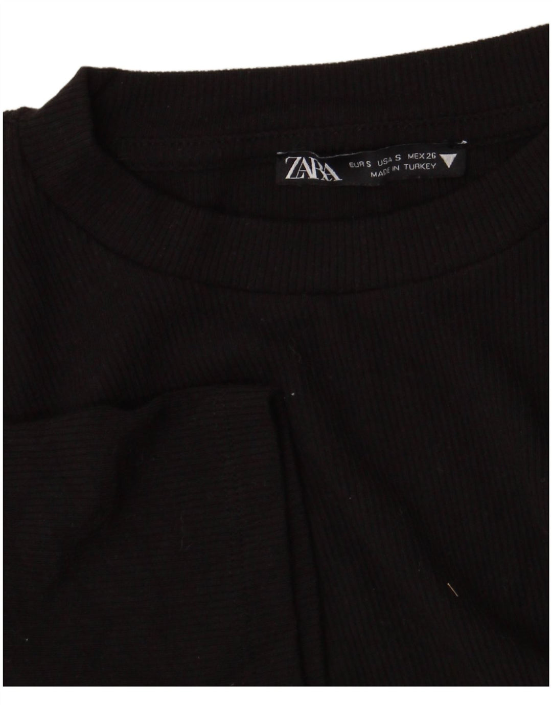 Zara Womens Crop Bluse Top UK 8 Small Black