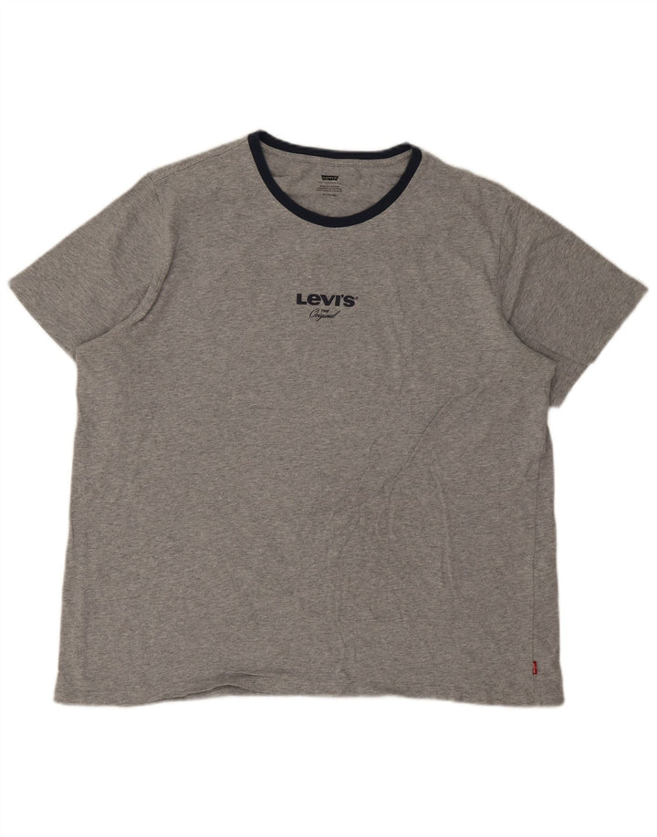 Levi's Herre grafisk T-shirt Top XL Grå Bomuld