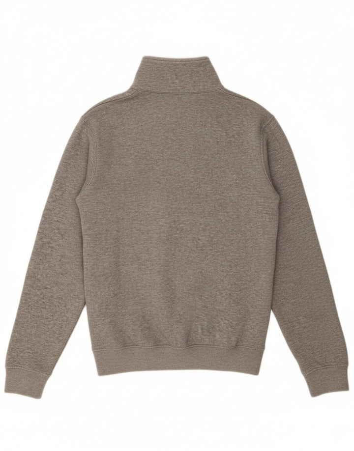 CHAMPION Mens Zip Neck Sweatshirt Jumper XS Grey Cotton