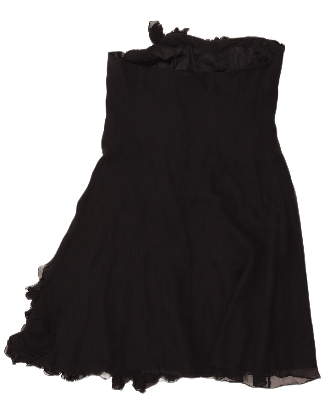 Coast Womens flæse foran stropløs kjole UK 18 XL sort silke