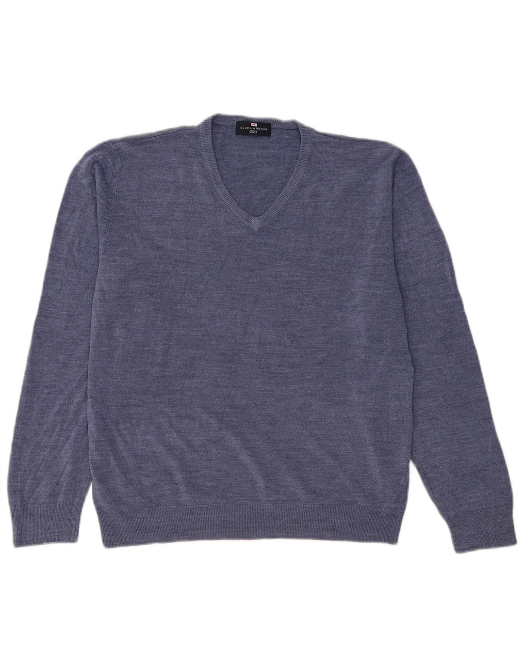 Marks & Spencer Herre Blue Harbor V-hals sweater Stor blå akryl