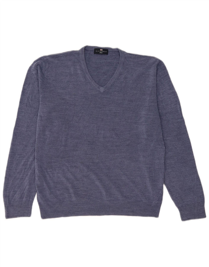 Marks & Spencer Herre Blue Harbor V-hals sweater Stor blå akryl