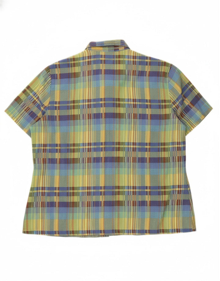 VINTAGE Womens Short Sleeve Shirt UK 16 Large Multicoloured Check