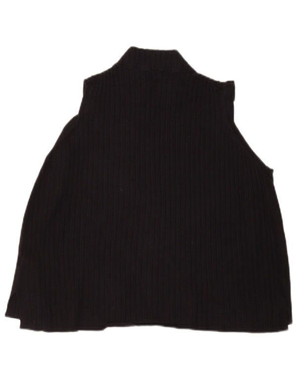 Marks & Spencer Dame Ærmeløs Crop Top UK 20 2XL Sort Viscose