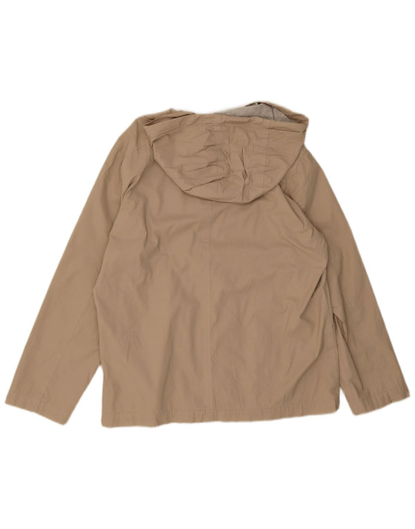 Zara Dame Trafaluc Hooded Windbreaker Jacket UK 14 Medium Beige Bomuld