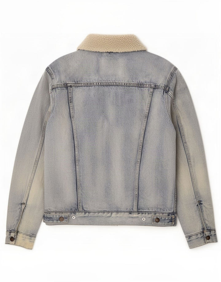 Levi's Denim Sherpa-jakke til mænd UK 38 Medium Blue Cotton
