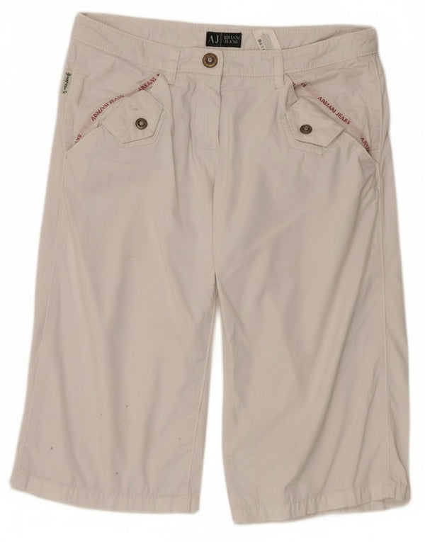 Armani Bermuda Shorts til kvinder W28 Medium hvid bomuld